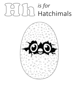 H is for Hatchimals coloring page 02  for kids