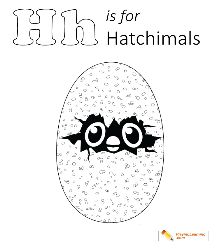 H Is For Hatchimals Coloring Page  for kids