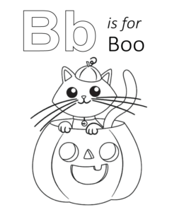 Halloween - B is for Boo Coloring Printable for kids