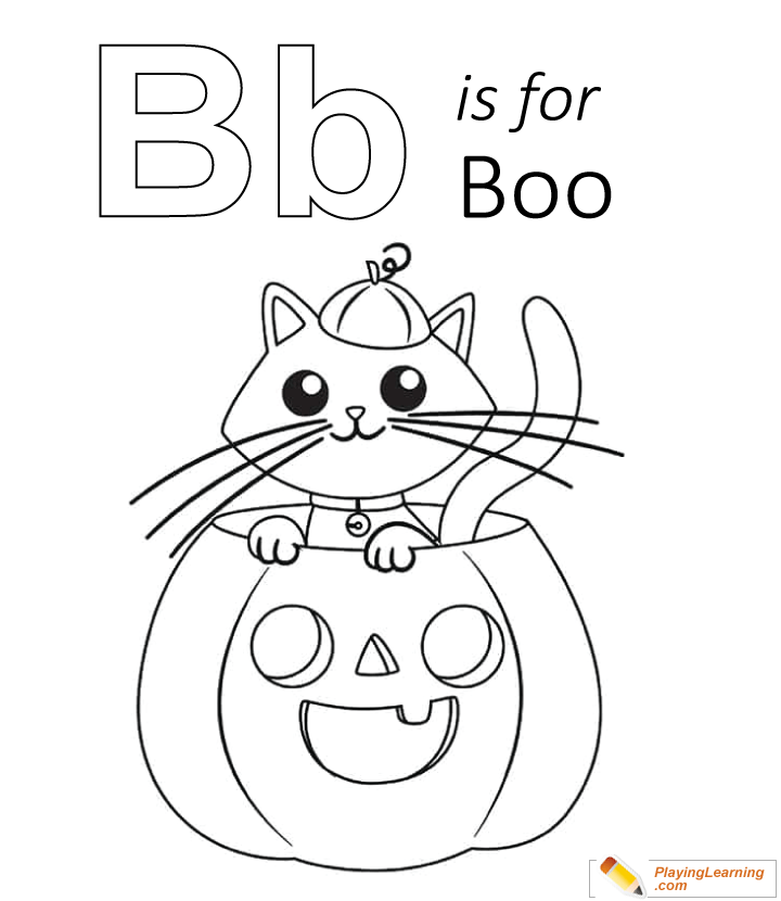 Halloween B Is For Boo Coloring Page  for kids