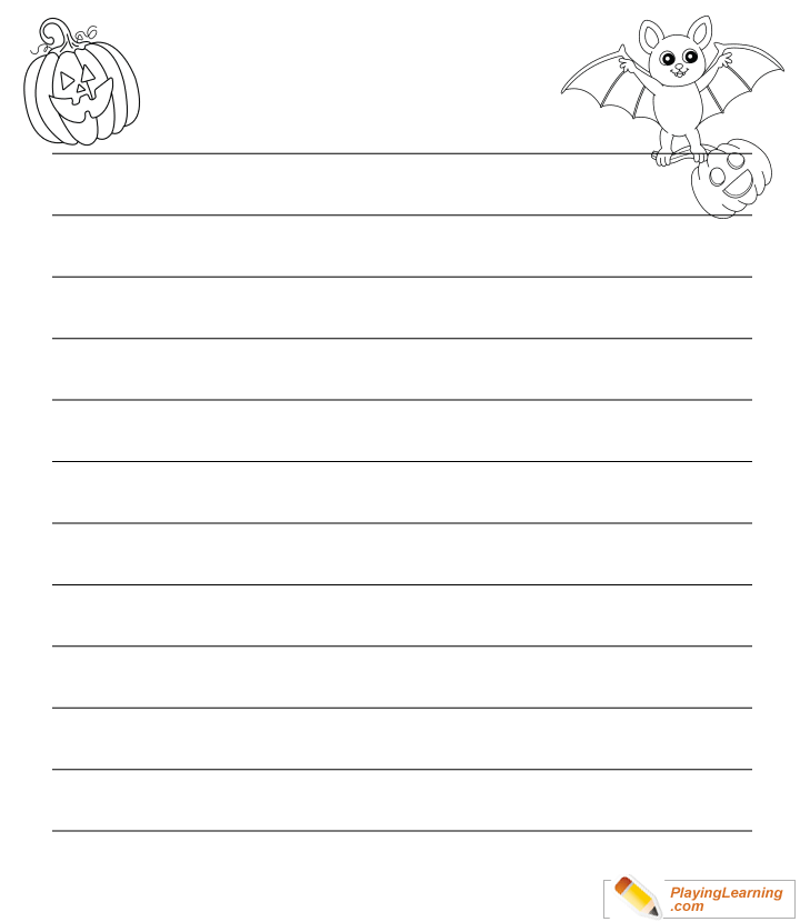 Halloween Blank Writing Worksheet  for kids