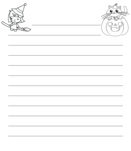 Halloween blank writing practice sheet  for kids
