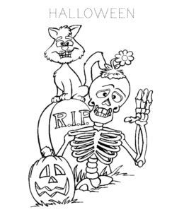 Halloween Tombstone Coloring Page for kids