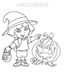 Halloween Pumpkin Coloring Page 10 for kids