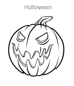 Halloween Pumpkin Coloring Page 03 for kids