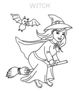 Cute Witch Coloring Sheet for kids