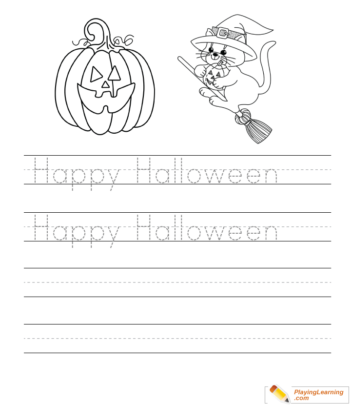 Halloween Writing Worksheet  for kids