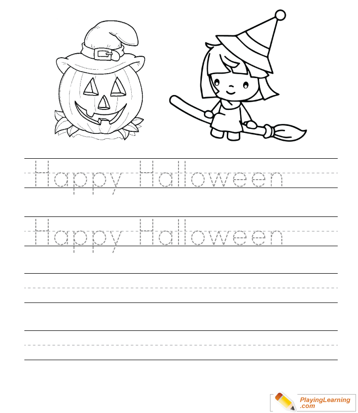 Halloween Writing Worksheet  for kids