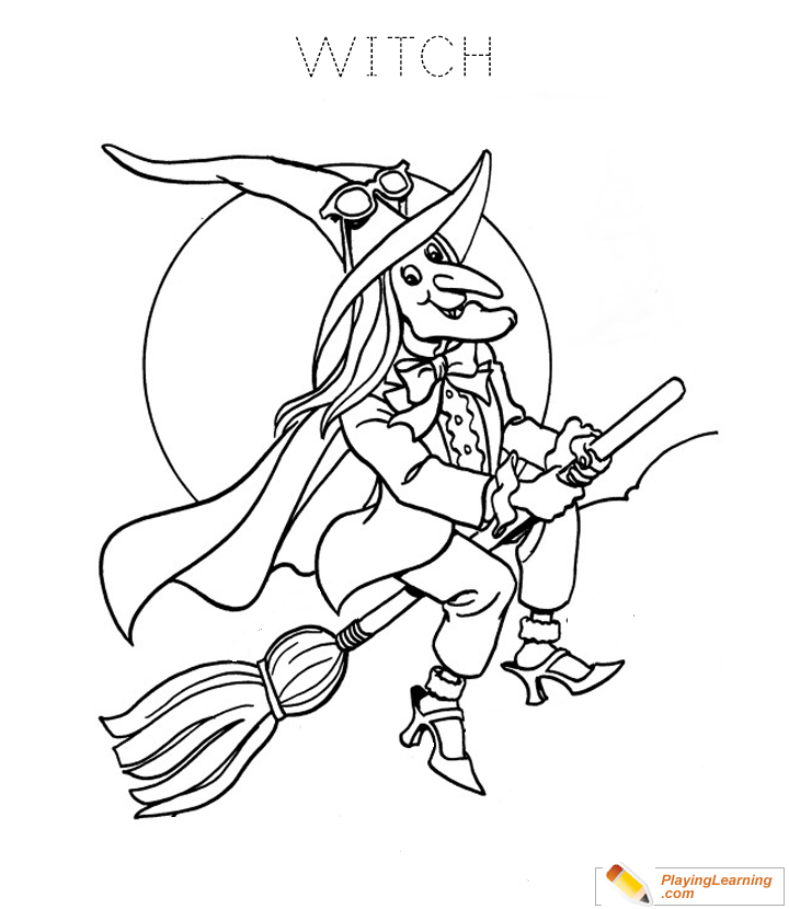 Halloween Witch Coloring Page 02 Free Halloween Witch Coloring Page