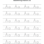 Alphabet tracing sheet A though Z