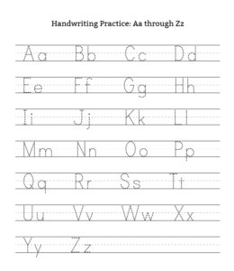 Alphabet A To Z Tracer Charts