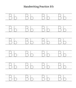 Alphabet Tracing Worksheet Letter B for kids