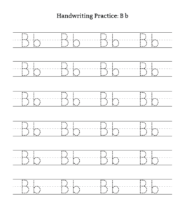 letter b tracing worksheet