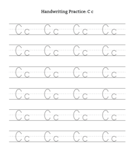 Alphabet Tracing Worksheet Letter C for kids