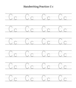 letter c tracing worksheets