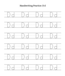 Alphabet Tracing Worksheet Letter D for kids
