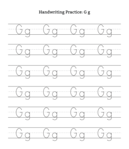 Alphabet Tracing Worksheet Letter G for kids