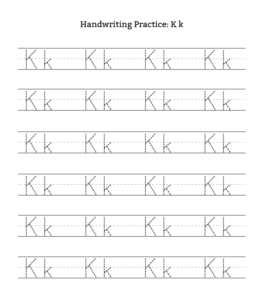 Alphabet Tracing Worksheet Letter K for kids