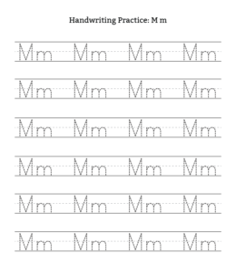 Alphabet Tracing Worksheet Letter M for kids