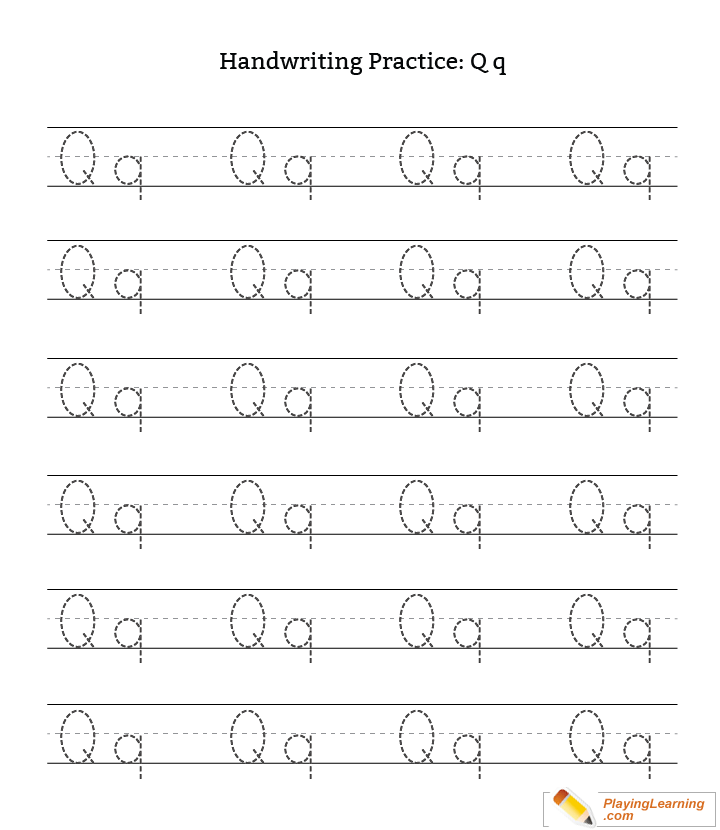 Handwriting Practice Letter Q | Free Handwriting Practice Letter Q