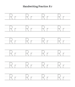 Alphabet Tracing Worksheet Letter R for kids