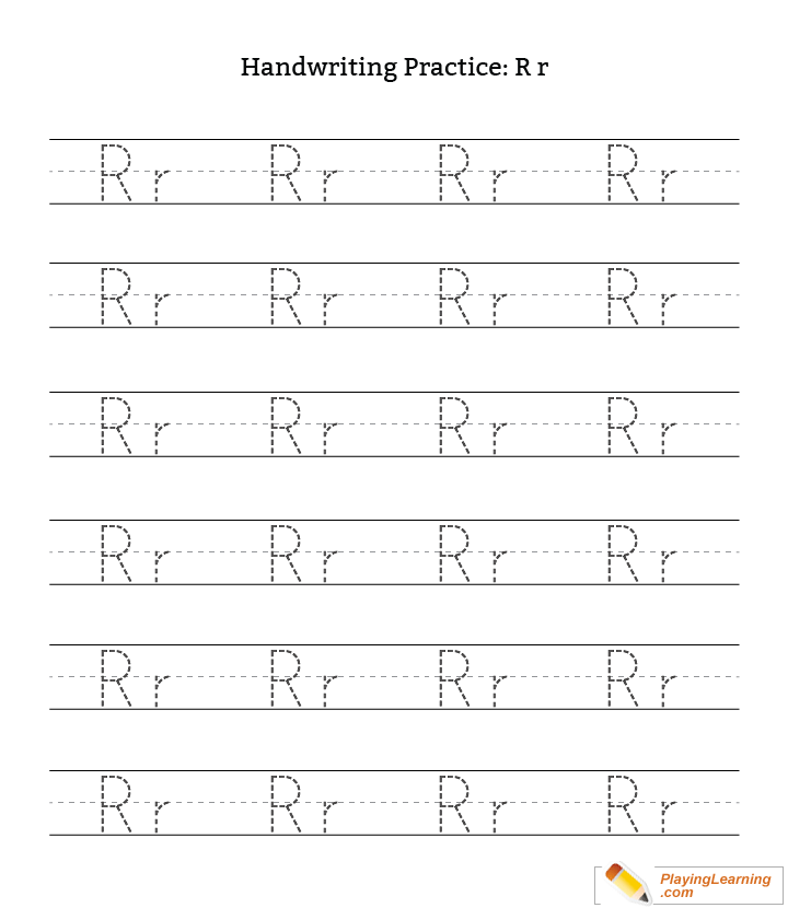 Handwriting Practice Letter R for kids