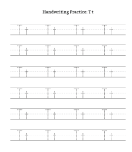 Alphabet Tracing Worksheet Letter T for kids