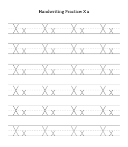 Free Printable Letter X Handwriting Worksheet Supplyme - Bank2home.com