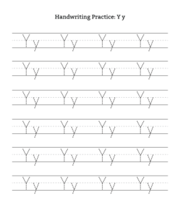 Alphabet Tracing Worksheet Letter Y for kids
