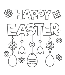 Happy Easter coloring sheet  for kids