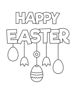 Happy Easter coloring sheet  for kids