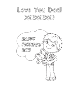 Happy Father's Day  (by son) coloring page  for kids