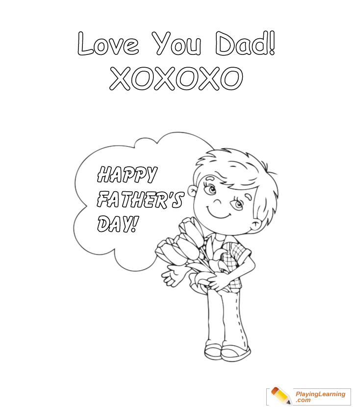 Happy Fathers Day Coloring Page  for kids