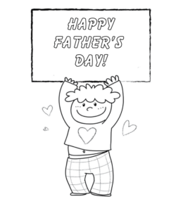 Happy Father's Day (by son) coloring page  for kids