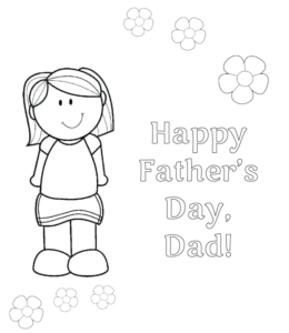 Happy Father's Day (by daughter)  coloring image  for kids
