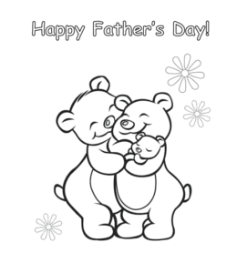 The Bear Family & Father's Day coloring page  for kids
