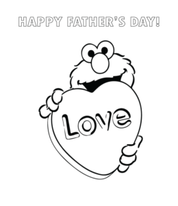 Elmo & Father's Day coloring page  for kids