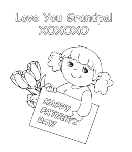 Happy Father's Day Grandpa coloring sheet  for kids