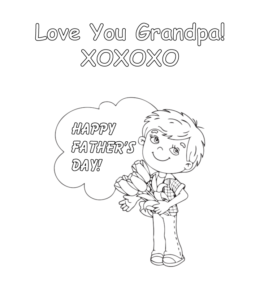 Happy Father's Day  Grandpa coloring page  for kids
