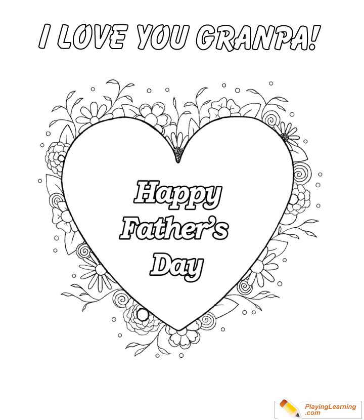 Happy Fathers Day Grandpa Coloring Page 04 Free Happy Fathers Day