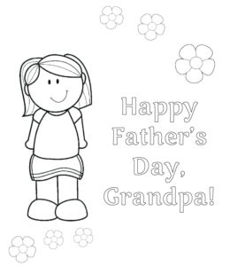 Happy Father's Day  Grandpa coloring page  for kids