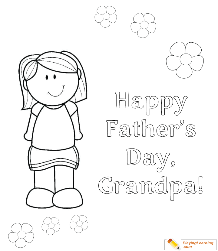 Happy Fathers Day Grandpa Coloring Page 05 | Free Happy Fathers Day