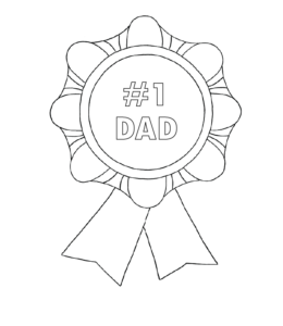 Happy Father's Day medal for Dad coloring page   for kids