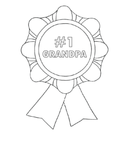 Happy Father's Day medal for Grandpa coloring page   for kids
