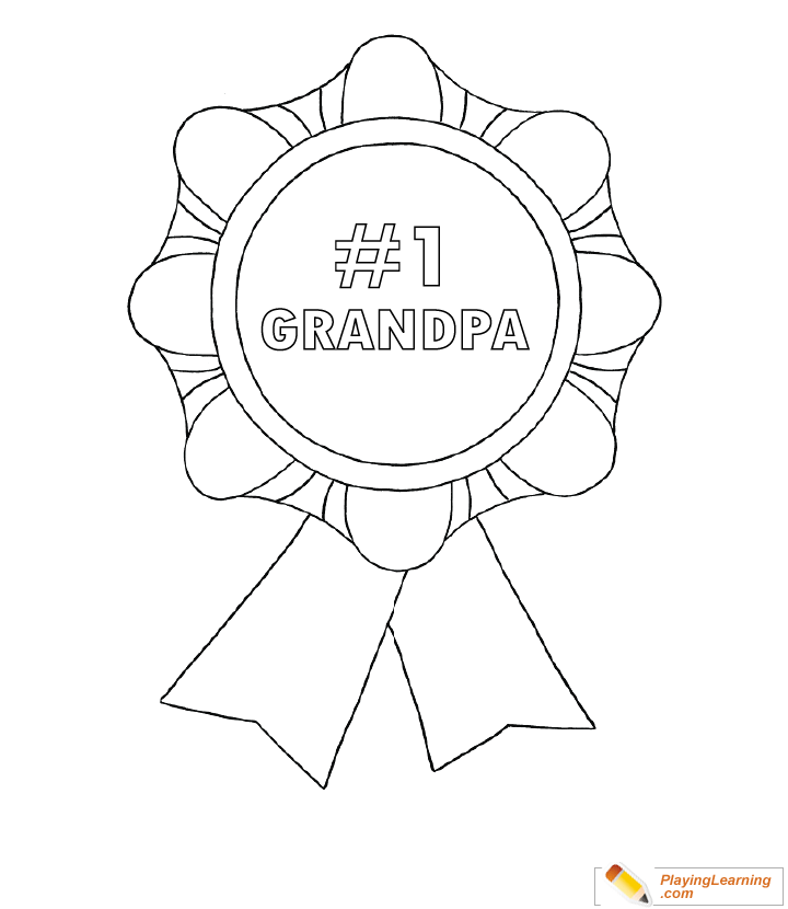 Happy Fathers Day Medal Coloring Page  for kids