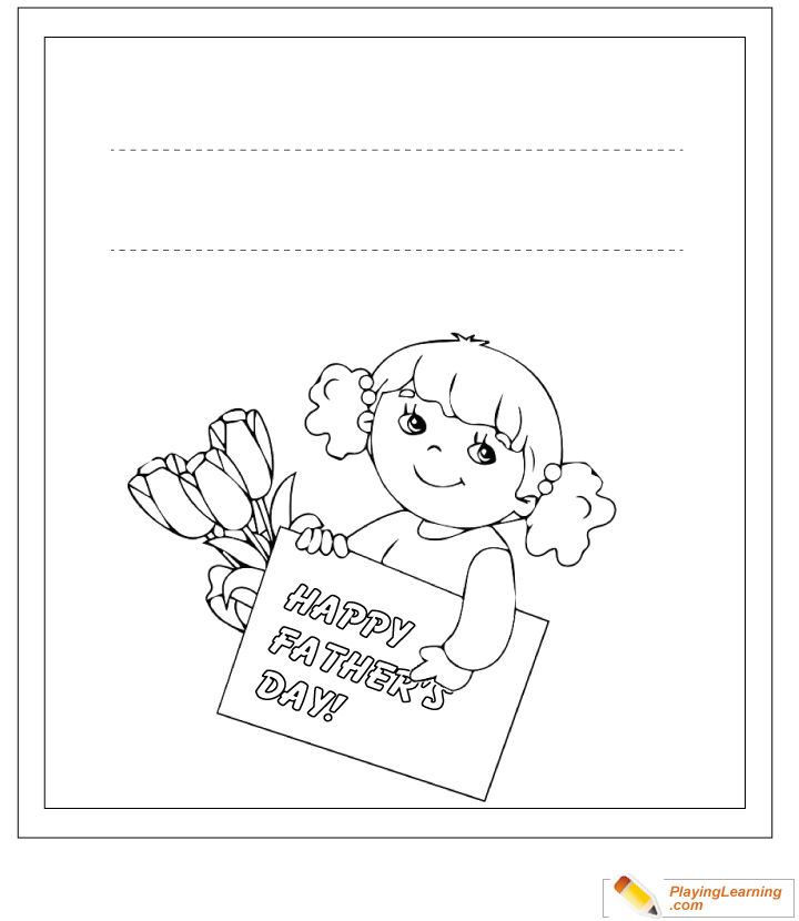 Happy Fathers Day Template Coloring Page 01 | Free Happy Fathers Day ...