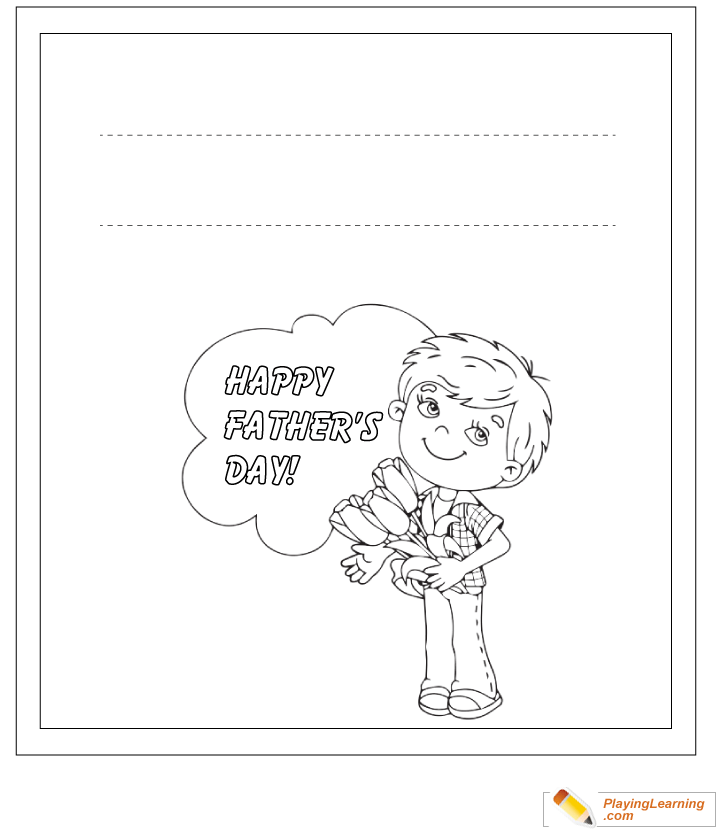 Happy Fathers Day Template Coloring Page  for kids