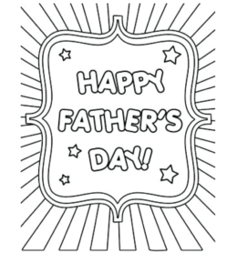Happy Father's Day plaque for Dad coloring page   for kids