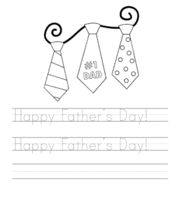 Father's Day writing sheet 1  for kids