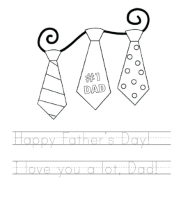 Happy Father's Day writing sheet 3  for kids
